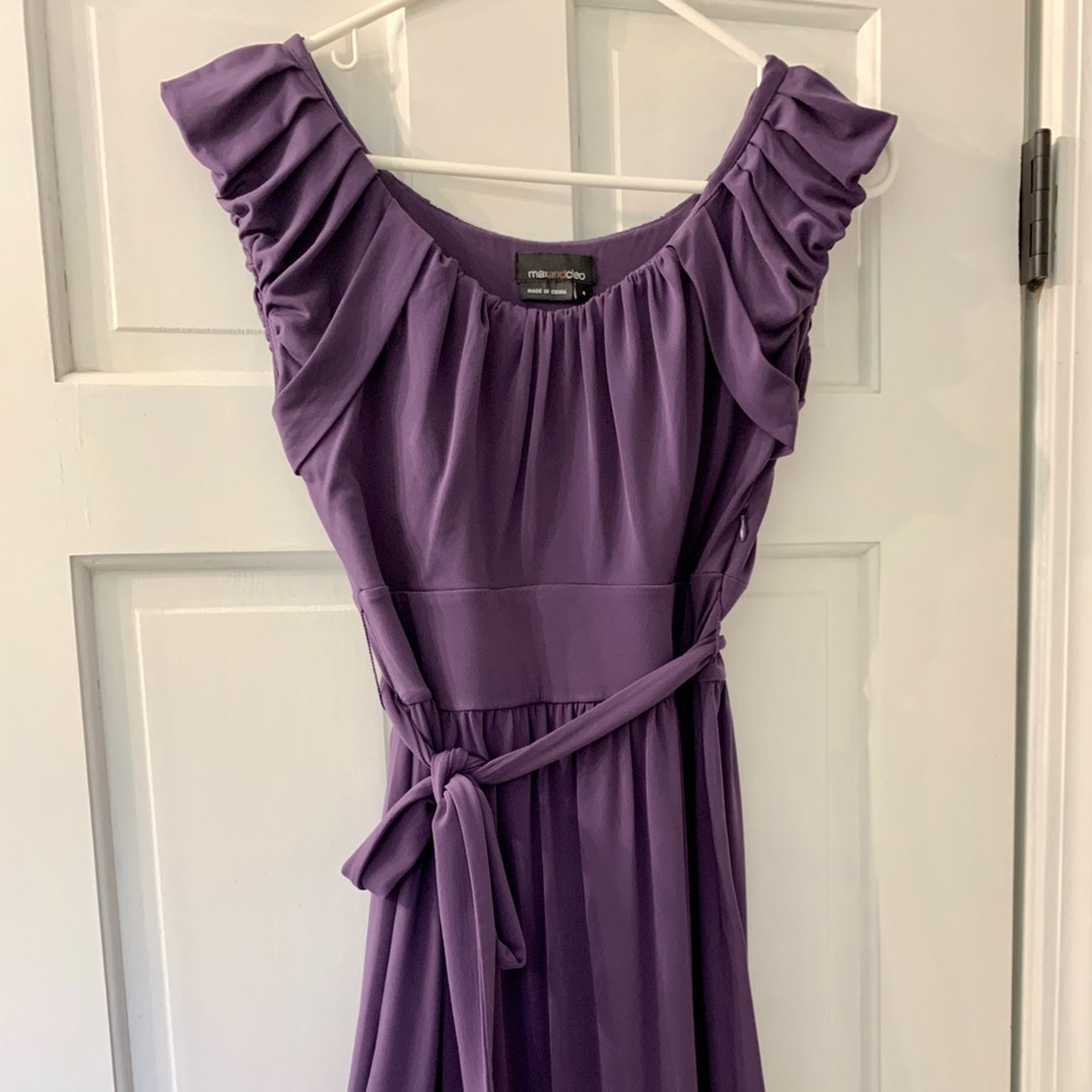 Dusty Purple, Scoop Neck Cocktail Dress
